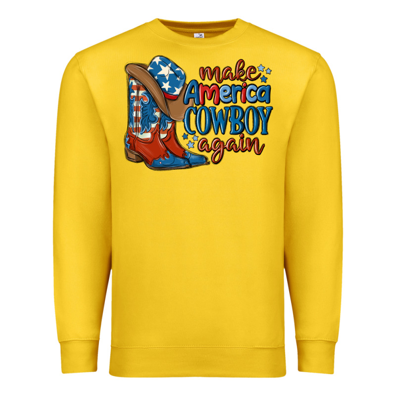 Make America Cowboy Again Premium Sweatshirt by MaliasSmallBusiness | Teevron