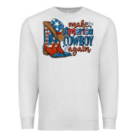 Oatmeal Heather make america cowboy again Premium Sweatshirt - MaliasSmallBusiness
