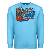 Ocean Blue make america cowboy again Premium Sweatshirt - MaliasSmallBusiness