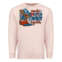 Pale Pink make america cowboy again Premium Sweatshirt - MaliasSmallBusiness