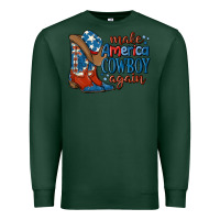 Sports Green make america cowboy again Premium Sweatshirt - MaliasSmallBusiness