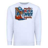 White make america cowboy again Premium Sweatshirt - MaliasSmallBusiness