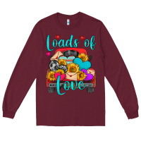 Burgundy loads of love with truck Long Sleeve Tee - HRA Design Shop