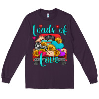 Plum loads of love with truck Long Sleeve Tee - HRA Design Shop