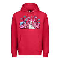 Cardinal let it snow pink christmas snowman Premium Hoodie - MaliasSmallBusiness