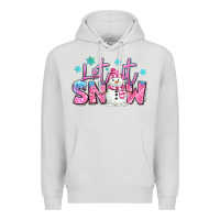 Dove Grey let it snow pink christmas snowman Premium Hoodie - MaliasSmallBusiness