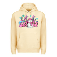 Pina Colada let it snow pink christmas snowman Premium Hoodie - MaliasSmallBusiness