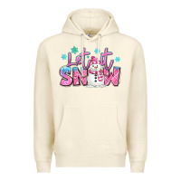 Sandshell let it snow pink christmas snowman Premium Hoodie - MaliasSmallBusiness
