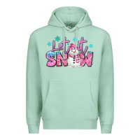 Seafoam let it snow pink christmas snowman Premium Hoodie - MaliasSmallBusiness