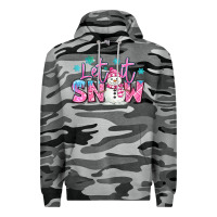 Slate Camo let it snow pink christmas snowman Premium Hoodie - MaliasSmallBusiness