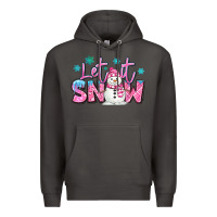 Smoke let it snow pink christmas snowman Premium Hoodie - MaliasSmallBusiness