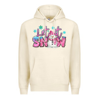 Tofu let it snow pink christmas snowman Premium Hoodie - MaliasSmallBusiness