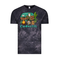Cloud Black camping life caravan and gnome Vintage Tee - BarkalooDesign