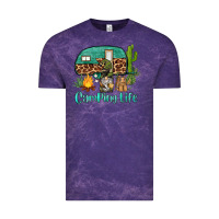 Cloud Purple camping life caravan and gnome Vintage Tee - BarkalooDesign
