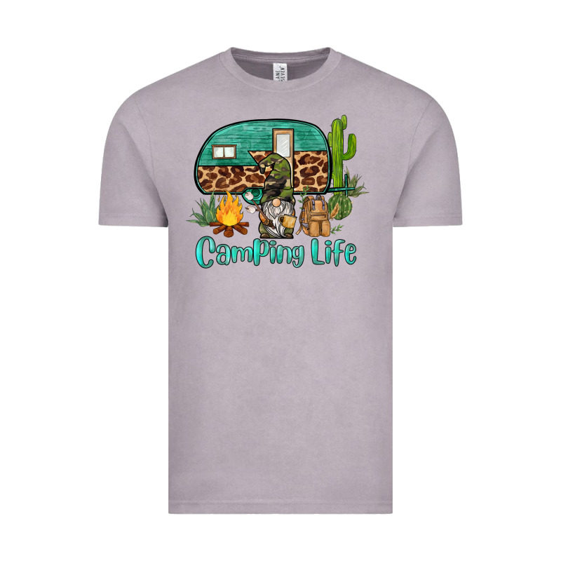 Camping Life Caravan And Gnome Vintage Tee by BarkalooDesign | Teevron