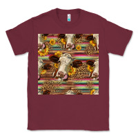 Burgundy western hereford cattle seamless pattern Classic Tee - HRA Design Shop
