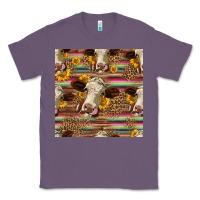 Lavender western hereford cattle seamless pattern Classic Tee - HRA Design Shop