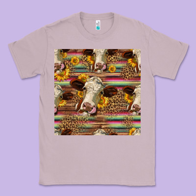 Western Hereford Cattle Seamless Pattern Classic Tee Designed By Hra Design Shop