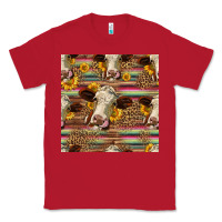 Red western hereford cattle seamless pattern Classic Tee - HRA Design Shop