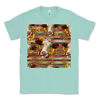 Seafoam western hereford cattle seamless pattern Classic Tee - HRA Design Shop