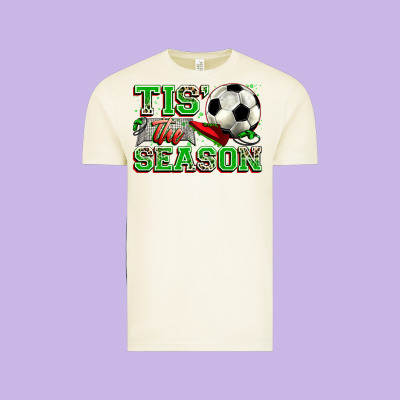 Tis' The Season Soccer Vintage Tee Designed By Zillion Design Studio
