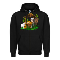 Black jesus holy night cows and sunflowers Zipper Hoodie - AdoDesignShop