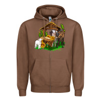 Chestnut jesus holy night cows and sunflowers Zipper Hoodie - AdoDesignShop