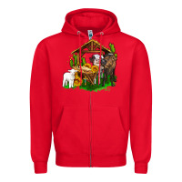 Red jesus holy night cows and sunflowers Zipper Hoodie - AdoDesignShop
