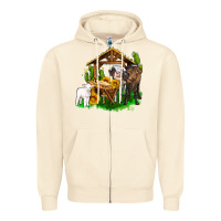 Sandshell jesus holy night cows and sunflowers Zipper Hoodie - AdoDesignShop