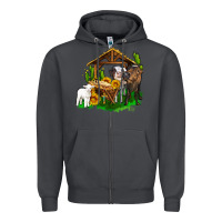 Smoke jesus holy night cows and sunflowers Zipper Hoodie - AdoDesignShop