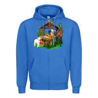 True Royal jesus holy night cows and sunflowers Zipper Hoodie - AdoDesignShop