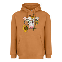 Meerkat charolais calf with sunflowers and butterfly Heavyweight Hoodie - LillyAllenDesigns