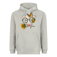 Moon Dust charolais calf with sunflowers and butterfly Heavyweight Hoodie - LillyAllenDesigns