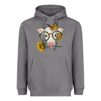 Storm charolais calf with sunflowers and butterfly Heavyweight Hoodie - LillyAllenDesigns
