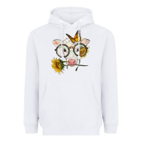 White charolais calf with sunflowers and butterfly Heavyweight Hoodie - LillyAllenDesigns