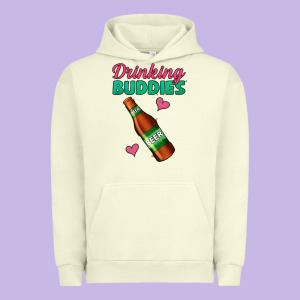 Drinking Buddies Beer Bottle Urban Hoodie Designed By Jasminsmagicworld