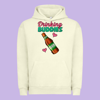 Drinking Buddies Beer Bottle Urban Hoodie Designed By Jasminsmagicworld