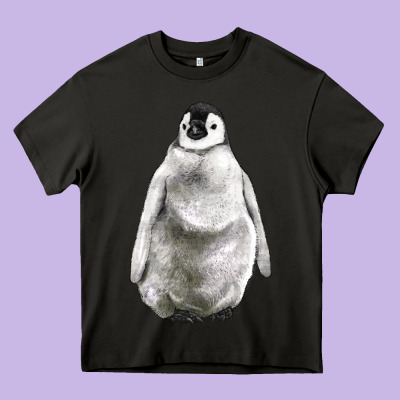 Baby Penguin Heavy Core Tee Designed By Lillyallendesigns
