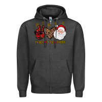 Charcoal Heather peace love santa Zipper Hoodie - JahusDesignShop