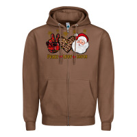 Chestnut peace love santa Zipper Hoodie - JahusDesignShop