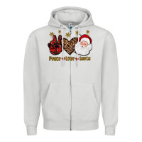 Dove Grey peace love santa Zipper Hoodie - JahusDesignShop