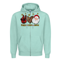 Seafoam peace love santa Zipper Hoodie - JahusDesignShop