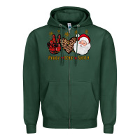 Sports Green peace love santa Zipper Hoodie - JahusDesignShop