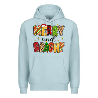 Blue Mist merry and bright Premium Hoodie - MaliasSmallBusiness