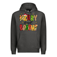 Charcoal Heather merry and bright Premium Hoodie - MaliasSmallBusiness