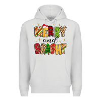 Dove Grey merry and bright Premium Hoodie - MaliasSmallBusiness