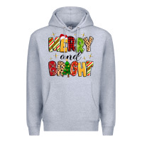 Heather Grey merry and bright Premium Hoodie - MaliasSmallBusiness