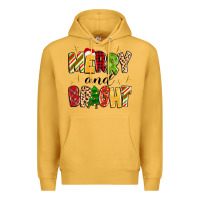 Mustard merry and bright Premium Hoodie - MaliasSmallBusiness