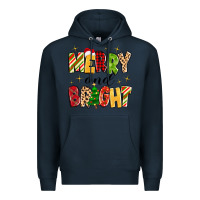 Navy merry and bright Premium Hoodie - MaliasSmallBusiness