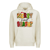 Oatmeal Heather merry and bright Premium Hoodie - MaliasSmallBusiness